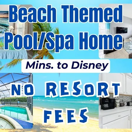 Beach Theme Vacation Poolspa Home Mins To Disney Orlando Exterior foto